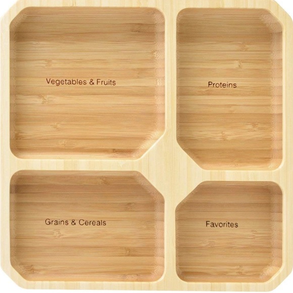 La Boos squared bamboo plate with dividers set of two - Picture 3 of 7